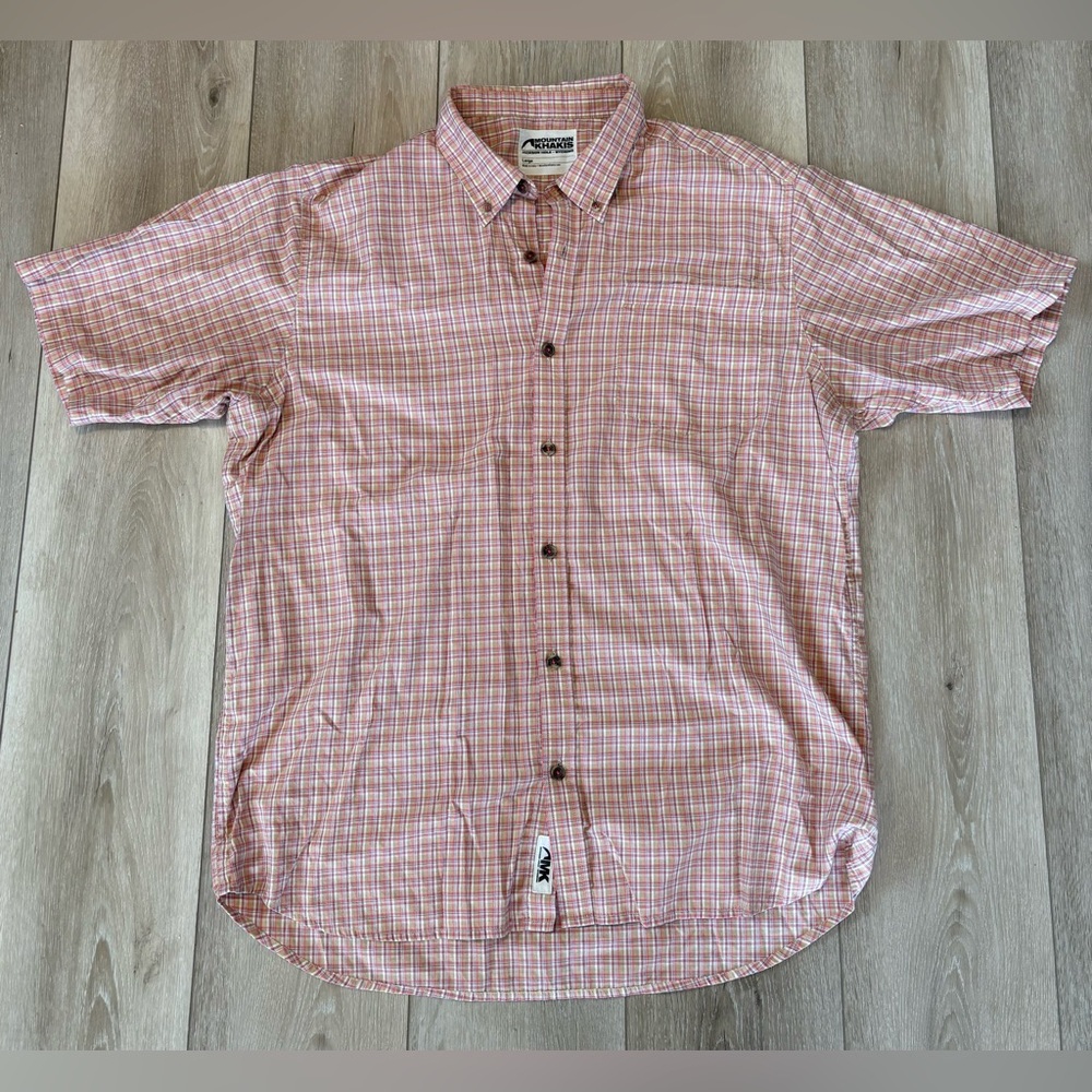 Sz Large Mountain Khakis Men's Plaid Button Down Shirt
